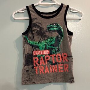 4/$20 OshKosh B'gosh Raptor Trainer Tank Top - Gray & Green, size 6 dinosaur